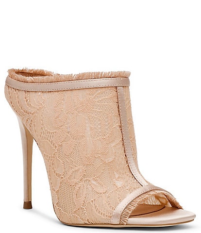 Steve Madden Kourt Satin Lace Stiletto Dress Sandals