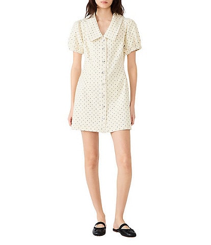 Steve Madden Laina Short Sleeve Polka Dot Mini Dress
