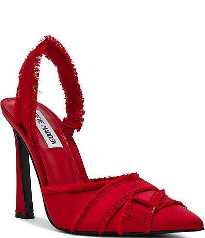 Steve Madden Larysa Satin Frayed Slingback Pumps