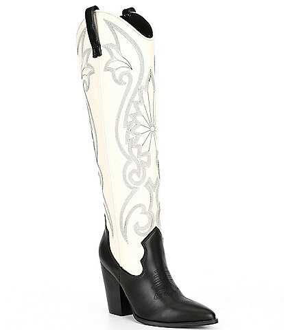 Steve Madden Lasso Color Block Leather Western Boots