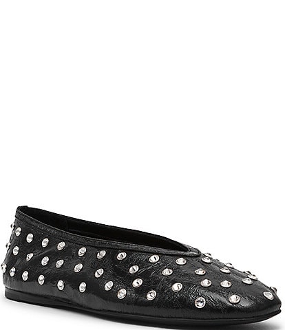Steve Madden Leni-R Crinkle Leather Rhinestone Ballet Flats