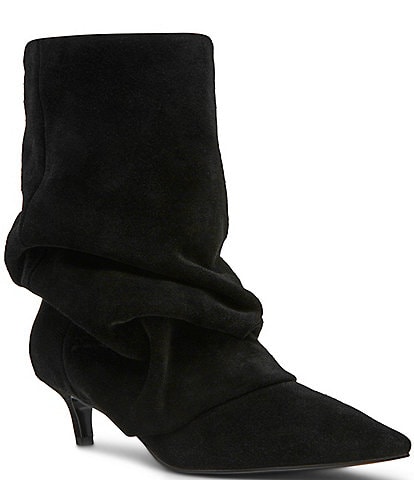 Steve Madden Lennox Suede Slouch Cuff Pointed Toe Booties