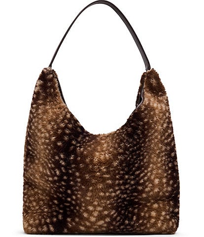 Steve Madden Lenorem Mixed Faux Fur Patchwork Large Slouchy Hobo Bag