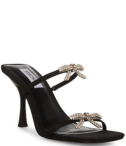 Steve Madden Leonie Rhinestone Bow Embellished Slide Dress Sandals