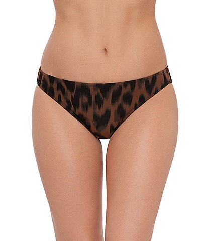 Steve Madden Leopard Low Waist Hipster Swim Bottom