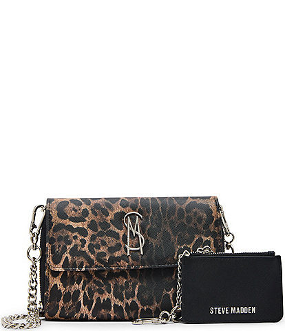 Steve Madden Leopard Wallet On A Chain Crossbody Bag