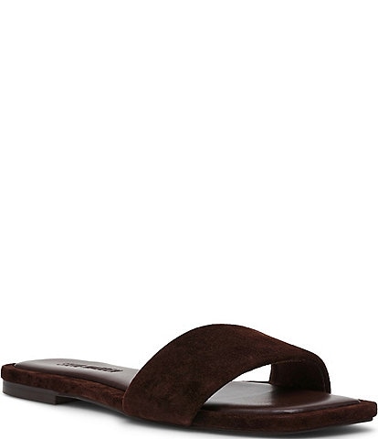 Steve Madden Lumina Suede Flat Slide Sandals