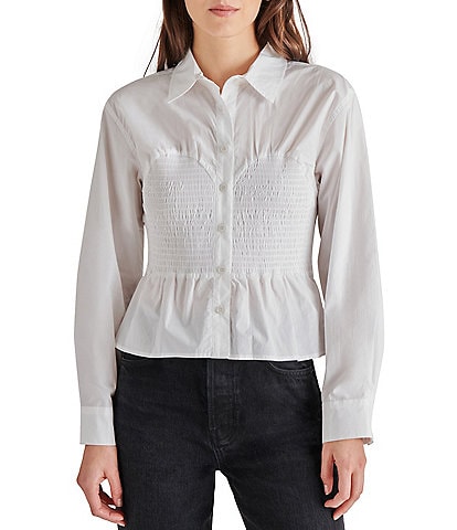 Steve Madden Marisol Collared Neck Button Down Long Sleeve Top