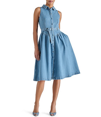 Steve Madden Mary Denim Midi Shirt Dress