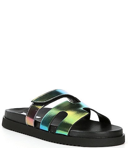 Steve Madden Mayven Leather Rainbow Slide Sandals