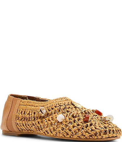 Steve Madden Meela Charm Raffia Slip on Flats
