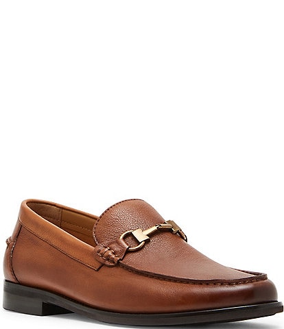 Steve Madden Men's Alfio Leather Bit Buckle Slip On Loafers