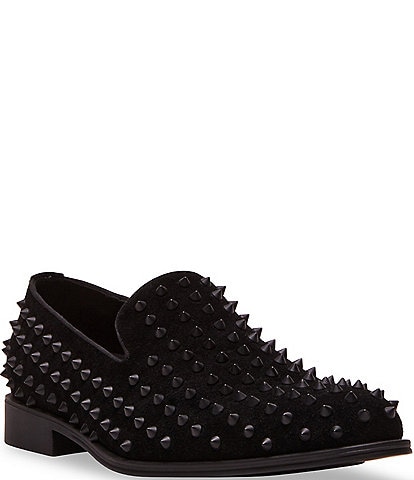 Steve Madden Men's Bentram Suede Spiked Slip On Loafers