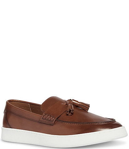 Steve Madden Men's Hatfield Leather Tassel Slip On Loafers