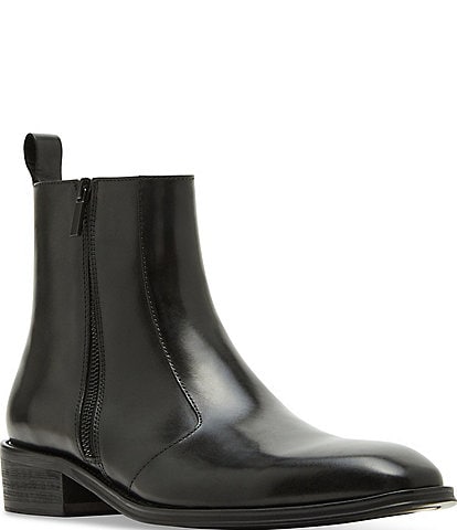 Steve Madden Men's Haynes Leather Side Zip Dress Boot