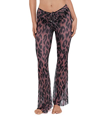 Steve Madden Mesh Adjustable Flare Pants Swim Coverup