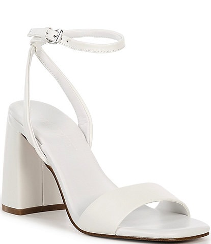 Steve Madden Messa Leather Ankle Strap Block Heel Dress Sandals