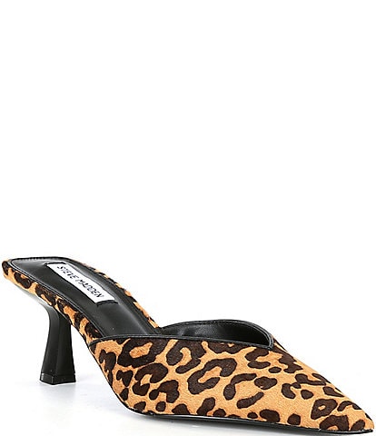 Steve Madden Mod-A Leopard Haircalf Mules