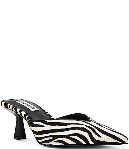 Steve Madden Mod-A Zebra Haircalf Mule Pumps