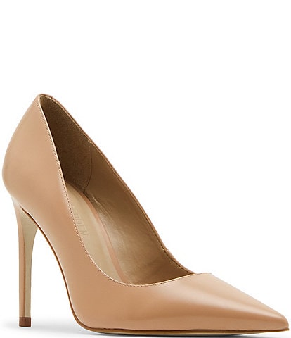 Steve Madden Noir Leather Pointed Toe Stiletto Pumps