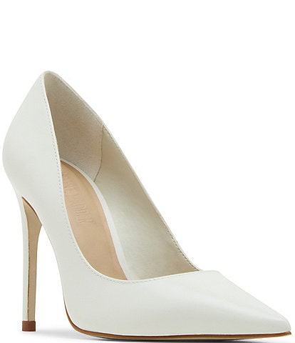 Steve Madden Noir Leather Pointed Toe Stiletto Pumps