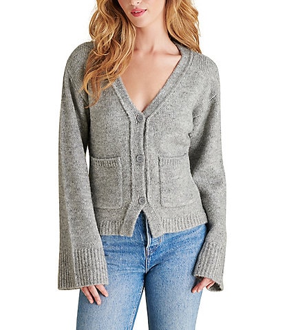 Steve Madden Odelia V-Neck Long Sleeve Button Down Cardigan