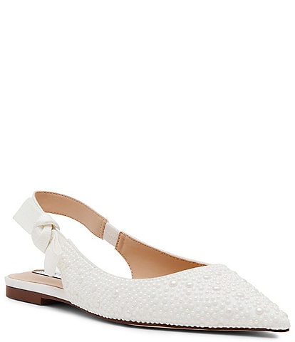 Steve Madden Olsen-P Pearl Pointed Toe Slingback Dress Flats