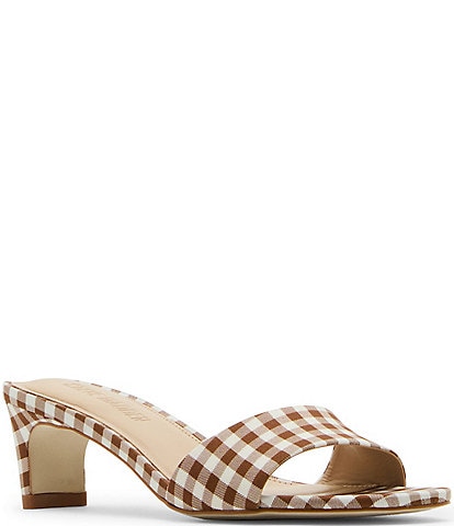 Steve Madden Patsy Gingham Kitten Heel Dress Sandals