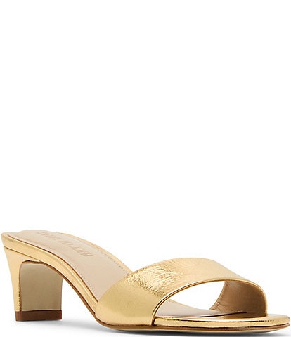 Steve Madden Patsy Leather Kitten Heel Dress Slide Sandals