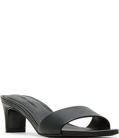 Steve Madden Patsy Leather Kitten Heel Dress Slide Sandals