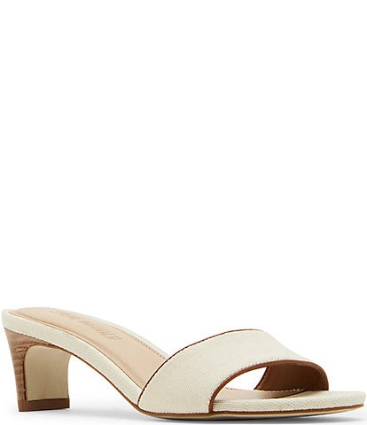 Steve Madden Patsy Linen Kitten Heel Dress Slide Sandals