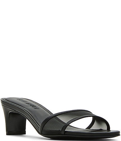 Steve Madden Patsy-M Mesh Kitten Heel Dress Slide Sandals