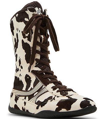 Steve Madden Paxtin-C Cow Print Haircalf High-Top Sneakers