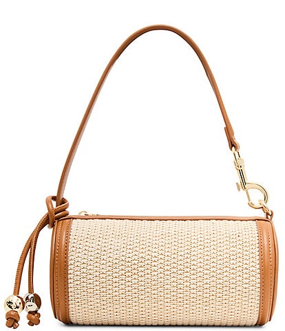 Steve Madden Raffia Tassel Barrel Shoulder Bag