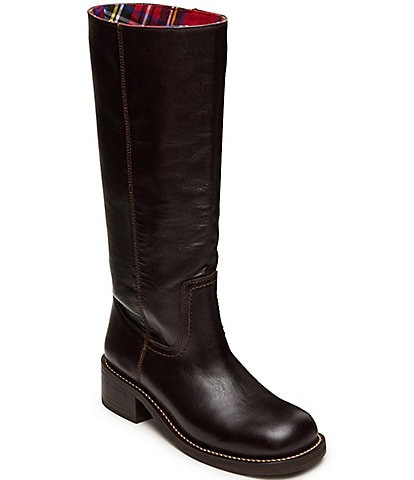 Steve Madden Riggs Leather Block Heel Tall Boots