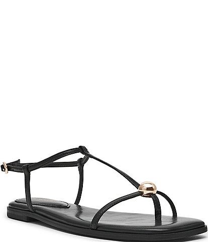 Steve Madden Ritzy T-Strap Hardware Detail Flat Sandals