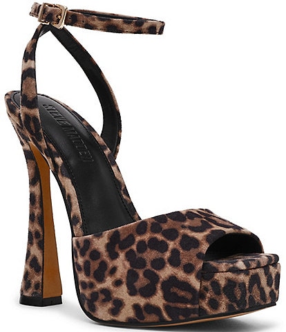 Steve Madden Sass-L Leopard Print Suede Platform Dress Sandals
