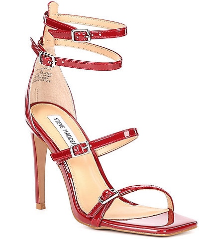 Steve Madden Senna Patent Ankle Wrap Strappy Dress Sandals