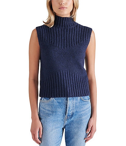 Steve Madden Serin Turtleneck Sleeveless Pullover Sweater Vest Top