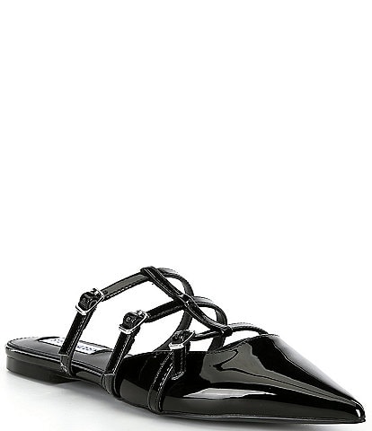 Steve Madden Shatter Patent Leather Strappy Flat Mules