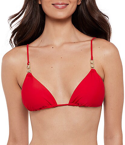 Steve Madden Sleek N Chic String Triangle Swim Top & Strap Side Hipster Swim Bottom