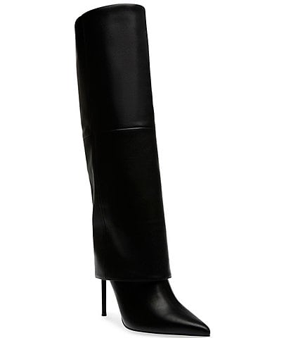 Steve Madden Lashes Leather Flower Detail Tall Western Boots