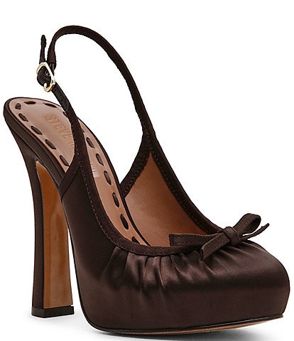 Steve Madden Sofie Satin Ballet Platform Slingback Pumps