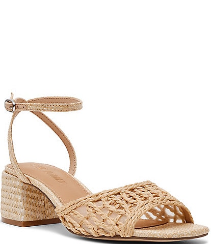 Steve Madden Soleil Raffia Block Heel Dress Sandals