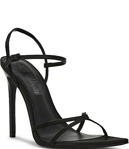 Steve Madden Stellina Satin Strappy Point Toe Dress Sandals