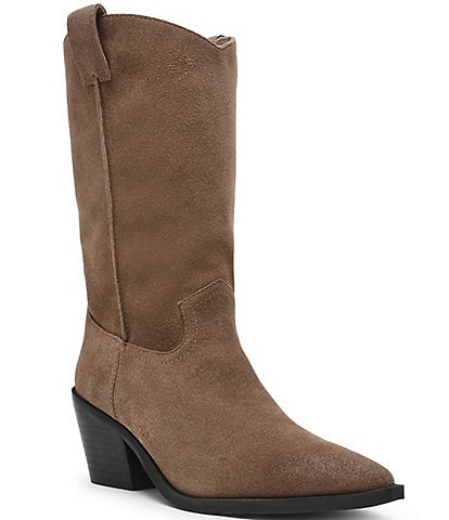 Steve Madden Stetson Suede Pointed Toe Western Mid Boots