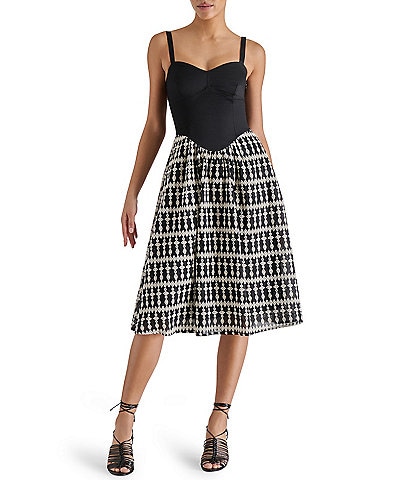 Steve Madden Sweetheart Neck A-Line Aster Midi Dress