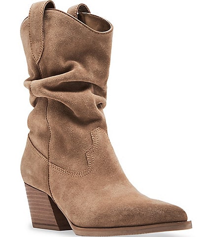 Steve Madden Taos Suede Scrunched Western Boots