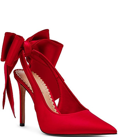 Steve Madden Teacup Satin Bow Detail Slingback Stiletto Pumps