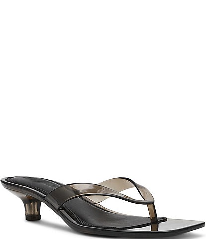 Steve Madden Tracie-J Jelly Clear Kitten Heel Thong Sandals